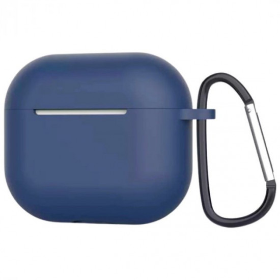 Силіконовий чохол Nik з карабіном для Apple AirPods 3 2021 темно-синій Силіконовий чохол Nik з карабіном для Apple AirPods 3 2021 темно-синій