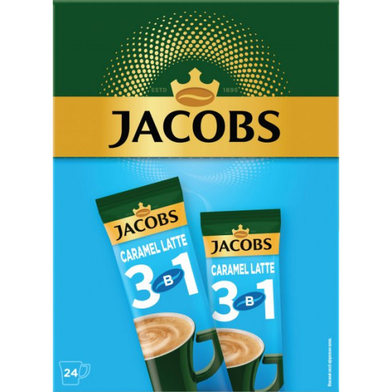 Coffee drink Jacobs 3 in 1 Caramel Latte 24 x 12.3 g (4820206290588) Coffee drink Jacobs 3 in 1 Caramel Latte 24 x 12.3 g (4820206290588)