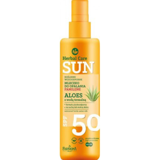 Водостойкое молочко для загара Farmona Herbal Care Sun SPF 50 200 мл (5900117972830) Водостойкое молочко для загара Farmona Herbal Care Sun SPF 50 200 мл (5900117972830)