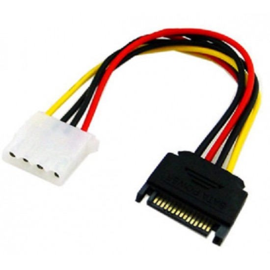  Кабель переходник 1x SATA 15 Pin -> MOLEX 18AWG(IDE 4pin) (537446730) Разноцветный