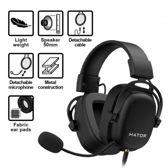 Навушники Hator Hypergang EVO Elite Black (HTA-830) Навушники Hator Hypergang EVO Elite Black (HTA-830)