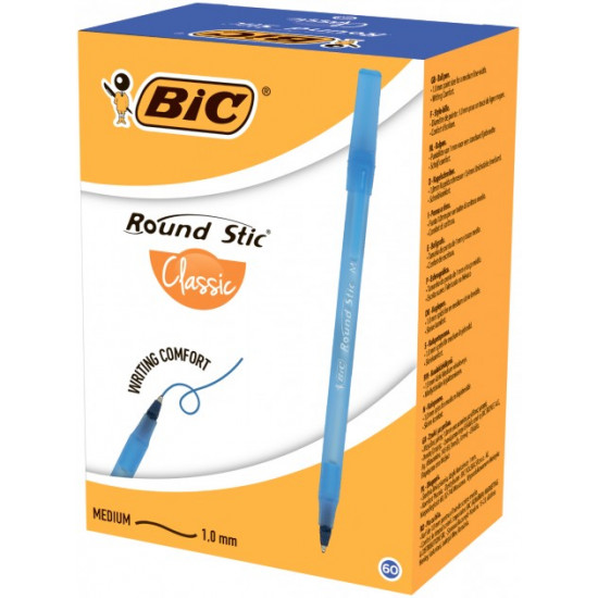 Set of ballpoint pens 60 pcs. Bic Round Stic, blue, 0.32 mm (bc921403) Set of ballpoint pens 60 pcs. Bic Round Stic, blue, 0.32 mm (bc921403)