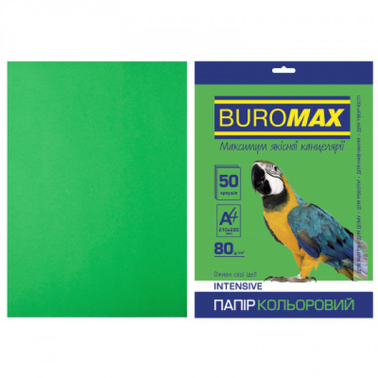 Бумага Buromax А4, 80g, INTENSIVE green, 50sh (BM.2721350-04) Бумага Buromax А4, 80g, INTENSIVE green, 50sh (BM.2721350-04)