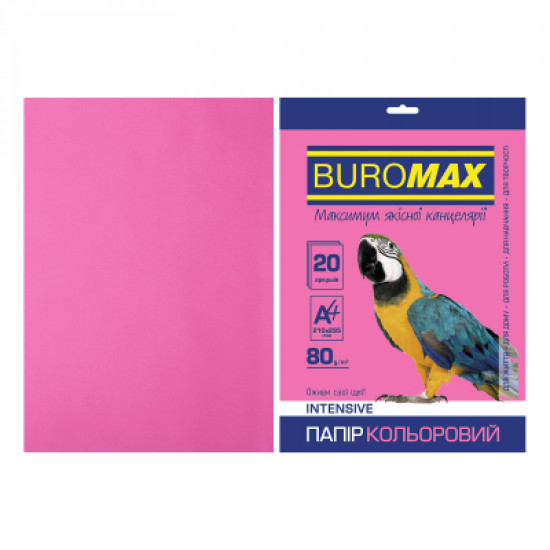  Бумага Buromax А4, 80g, INTENSIVE crimson, 20sh (BM.2721320-29)