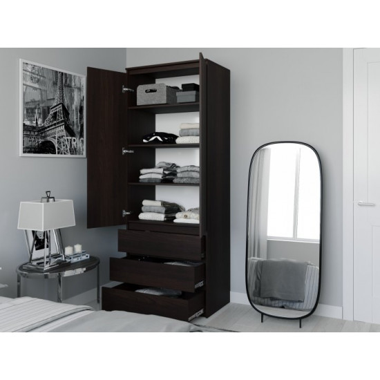 Шкаф с полками для одежды Moreli T-210 2110x800x500 Венге темный Шкаф с полками для одежды Moreli T-210 2110x800x500 Венге темный