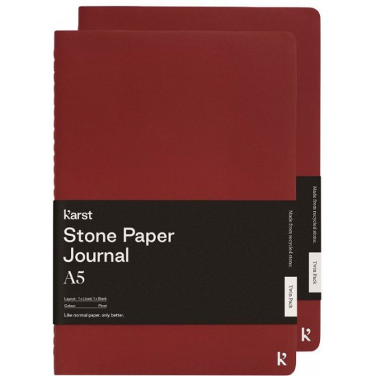 Notebook set Karst Journal A5 104 pages Line + Unlined Pinot Bordeaux (754169024994) Notebook set Karst Journal A5 104 pages Line + Unlined Pinot Bordeaux (754169024994)