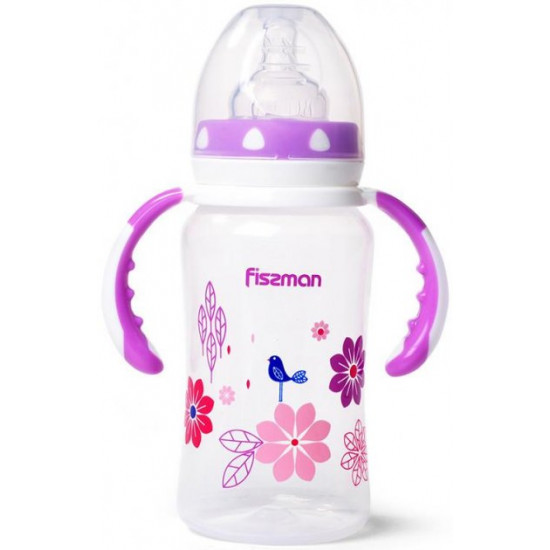 Бутылочка детская для кормления Fissman Babies Цветочки 300мл с ручками (FN-6898) Бутылочка детская для кормления Fissman Babies Цветочки 300мл с ручками (FN-6898)