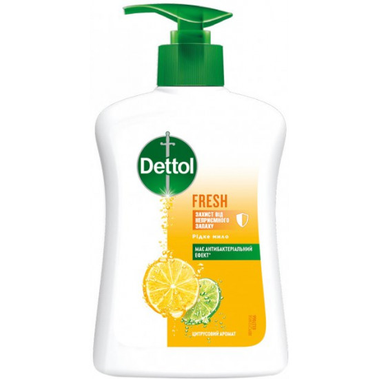 Рідке мило Dettol Fresh з антибактеріальним ефектом 200 мл (5000158063709)