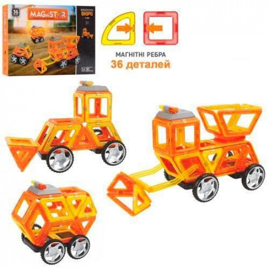 Конструктор магнітний Будтехніка Limo Toy 34 деталі LT6003 Конструктор магнітний Будтехніка Limo Toy 34 деталі LT6003