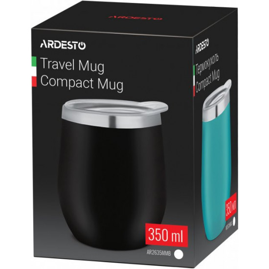 Термочашка Ardesto Compact Mug 350 мл Чорна (AR2635MMB) Термочашка Ardesto Compact Mug 350 мл Чорна (AR2635MMB)
