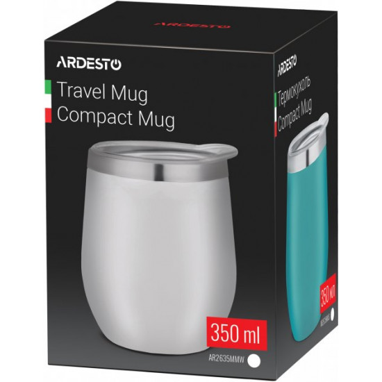Термочашка Ardesto Compact Mug 350 мл Белая (AR2635MMW) Термочашка Ardesto Compact Mug 350 мл Белая (AR2635MMW)