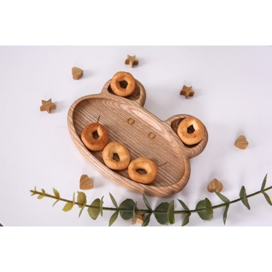 Children's plate Frog, dishes for children made of wood, eco-friendly dishes MDA 150x200x20 mm (MDK-17) Children's plate Frog, dishes for children made of wood, eco-friendly dishes MDA 150x200x20 mm (MDK-17)