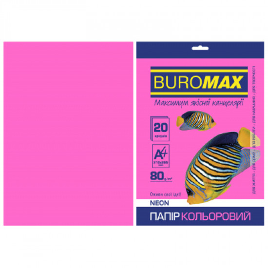 Бумага Buromax А4, 80g, NEON crimson, 20sh (BM.2721520-29) Бумага Buromax А4, 80g, NEON crimson, 20sh (BM.2721520-29)