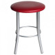 Kitchen stool Teddy alum leatherette burgundy Kitchen stool Teddy alum leatherette burgundy