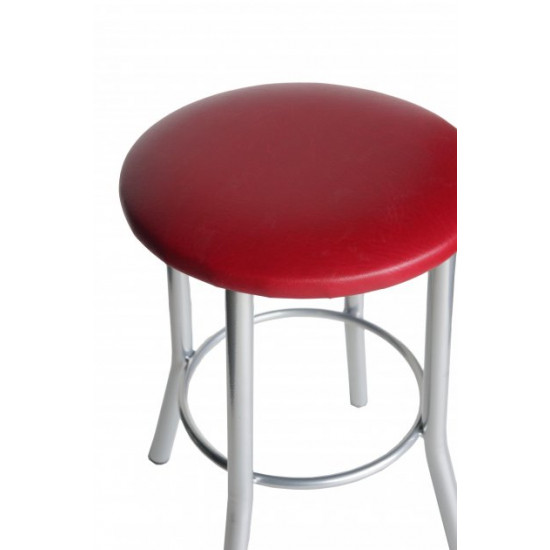 Kitchen stool Teddy alum leatherette burgundy Kitchen stool Teddy alum leatherette burgundy