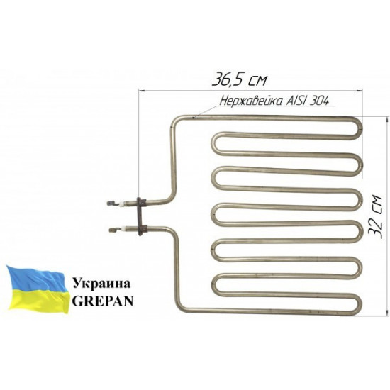 ТЕН для сауни 3000W 230V L=365x320мм 6 ріжків Grepan нержавіюча сталь (saun07) ТЕН для сауни 3000W 230V L=365x320мм 6 ріжків Grepan нержавіюча сталь (saun07)