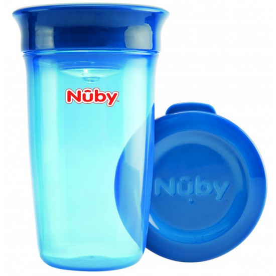 Чашечка 360 непроливайка Nuby прозрачная с крышечкой голубая 300 мл (NV0414003blu) Чашечка 360 непроливайка Nuby прозрачная с крышечкой голубая 300 мл (NV0414003blu)