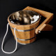 Bucket-waterfall with stainless insert 25 l (oak + impregnation, with set) Bucket-waterfall with stainless insert 25 l (oak + impregnation, with set)