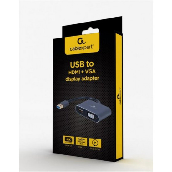 Adapter Cablexpert (A-USB3-HDMIVGA-01) USB-HDMI/VGA, 0.15m Adapter Cablexpert (A-USB3-HDMIVGA-01) USB-HDMI/VGA, 0.15m