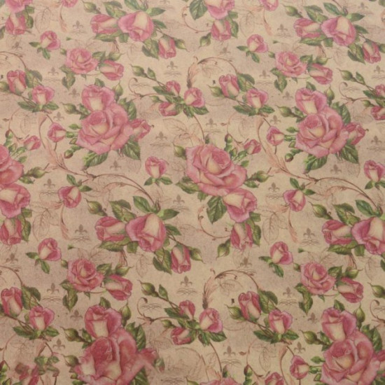 Kraft packaging paper Roses, Beige, 70x100 cm, 1 sheet (UPK-027141) Polimex Kraft packaging paper Roses, Beige, 70x100 cm, 1 sheet (UPK-027141) Polimex