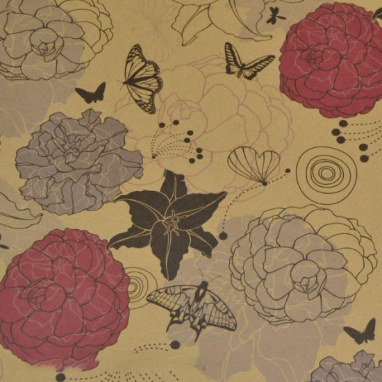 Kraft packaging paper Flowers, Beige, 68x100 cm, 1 sheet (UPK-019259) Polimex Kraft packaging paper Flowers, Beige, 68x100 cm, 1 sheet (UPK-019259) Polimex