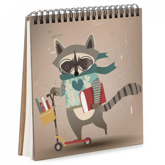 Блокнот Sketchbook Єнот на самокаті квадратний 16,7 х18 см (BDK_FFL004) Блокнот Sketchbook Єнот на самокаті квадратний 16,7 х18 см (BDK_FFL004)
