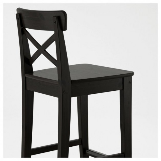 Барний стілець INGOLF IKEA 902.485.15 чорний/коричневий 74 Барний стілець INGOLF IKEA 902.485.15 чорний/коричневий 74
