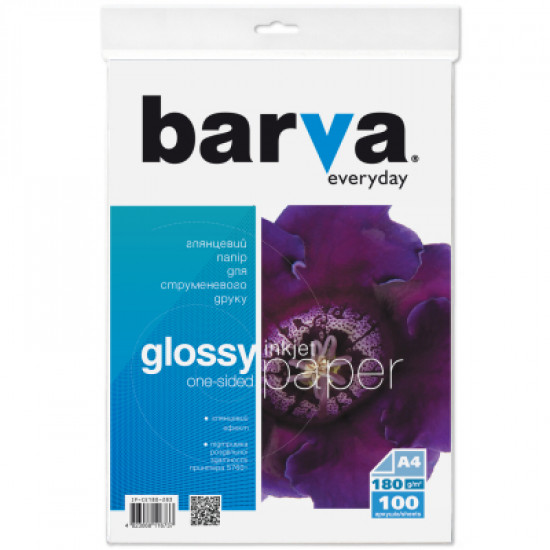 Папір Barva A4 Everyday Glossy180г 100с (IP-CE180-283) Папір Barva A4 Everyday Glossy180г 100с (IP-CE180-283)