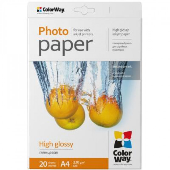 Папір ColorWay A4 230г Glossy 20ст (PG230020A4) Папір ColorWay A4 230г Glossy 20ст (PG230020A4)