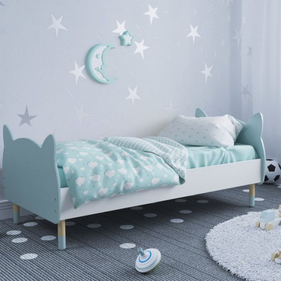 Дитяче ліжко Котик KidsBunkBed блакитний колір 1164х770х650 MD-1219 Дитяче ліжко Котик KidsBunkBed блакитний колір 1164х770х650 MD-1219
