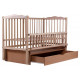 Baby cot Veselka with a pendulum, drawer and folding side panel, DVMYO-3 Babyroom Light beech Baby cot Veselka with a pendulum, drawer and folding side panel, DVMYO-3 Babyroom Light beech