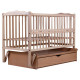 Baby cot Veselka with a pendulum, drawer and folding side panel, DVMYO-3 Babyroom Light beech Baby cot Veselka with a pendulum, drawer and folding side panel, DVMYO-3 Babyroom Light beech