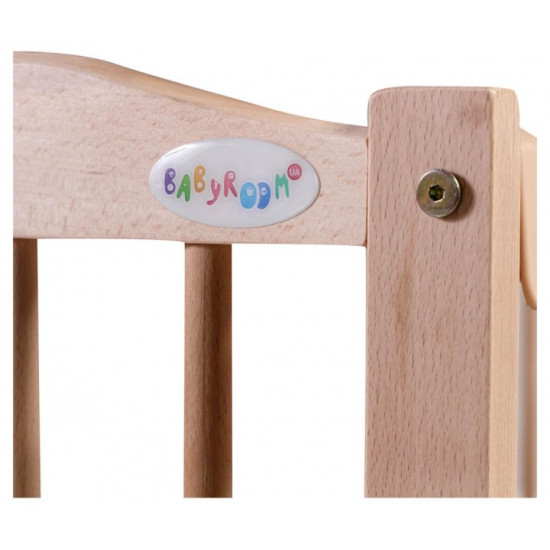 Baby cot Veselka with a pendulum, drawer and folding side panel, DVMYO-3 Babyroom Light beech Baby cot Veselka with a pendulum, drawer and folding side panel, DVMYO-3 Babyroom Light beech