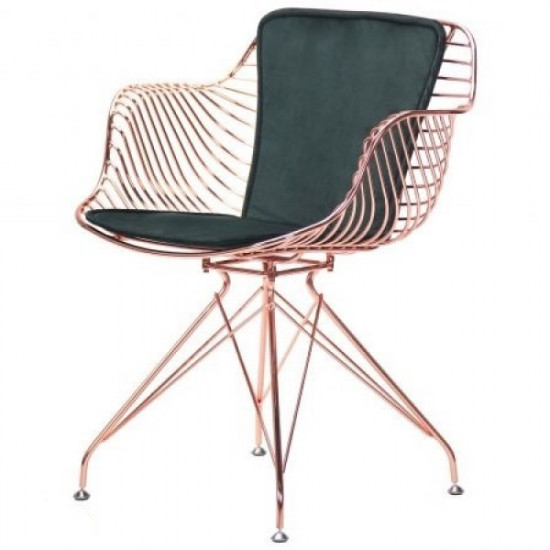 Кресло Ibis rose gold/emerald (сталь/текстиль велюр) (545675) Кресло Ibis rose gold/emerald (сталь/текстиль велюр) (545675)