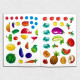 Educational stickers. Vegetables and fruits Educational stickers. Vegetables and fruits