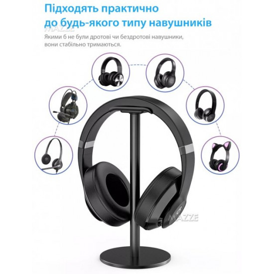 Headphone stand organizer headset on a non-slip basis New Bee NB-Z7B Black Headphone stand organizer headset on a non-slip basis New Bee NB-Z7B Black