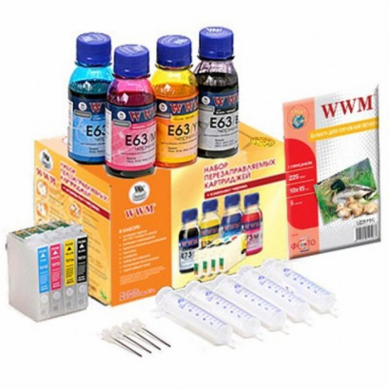 Комплект перезаправляемых картриджей WWM Epson C67/87/CX3700/4100/4700 (RC.T063) Комплект перезаправляемых картриджей WWM Epson C67/87/CX3700/4100/4700 (RC.T063)