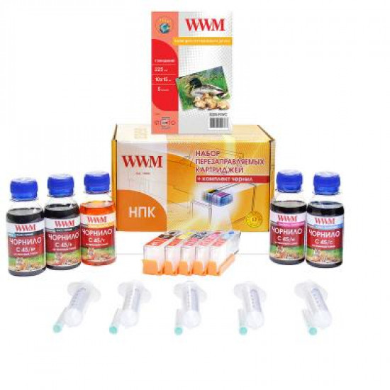 Set of refillable cartridges WWM CANON MG5440/MG5540/MG6440 (RC.CLI451ARC) Set of refillable cartridges WWM CANON MG5440/MG5540/MG6440 (RC.CLI451ARC)