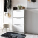 Hallway cabinet with shoe rack, concrete/white facade W590*H1200*D280 Hallway cabinet with shoe rack, concrete/white facade W590*H1200*D280