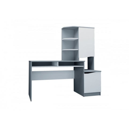 Computer desk with pencil case and cabinet Intarsio Gaston White Alaska / Graphite right Computer desk with pencil case and cabinet Intarsio Gaston White Alaska / Graphite right