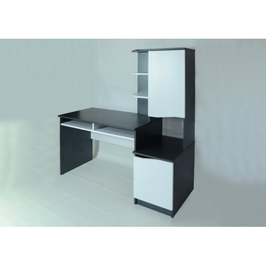 Computer desk with pencil case and cabinet Intarsio Gaston White Alaska / Graphite right Computer desk with pencil case and cabinet Intarsio Gaston White Alaska / Graphite right