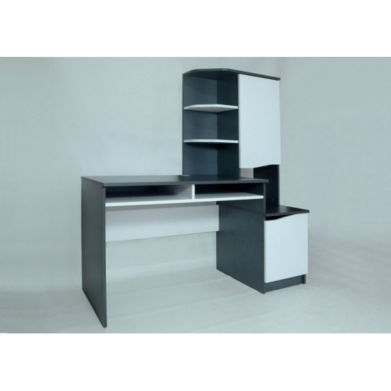 Computer desk with pencil case and cabinet Intarsio Gaston White Alaska / Graphite right Computer desk with pencil case and cabinet Intarsio Gaston White Alaska / Graphite right