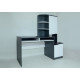 Computer desk with pencil case and cabinet Intarsio Gaston White Alaska / Graphite right Computer desk with pencil case and cabinet Intarsio Gaston White Alaska / Graphite right
