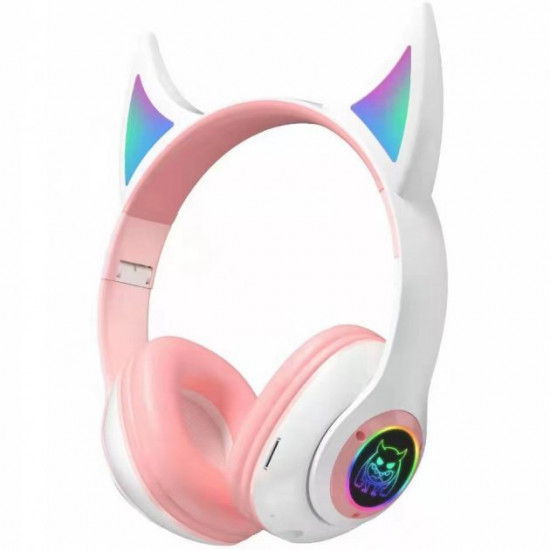 Wireless Children's Headphones with Backlit Ears with MicroSD Ear STN-25 Bluetooth Pink Wireless Children's Headphones with Backlit Ears with MicroSD Ear STN-25 Bluetooth Pink