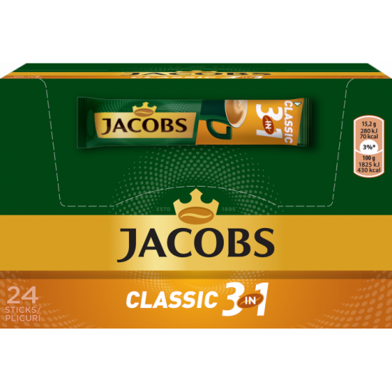 Кавовий напій Jacobs 3in1 Classic 24 шт x 15.2 г (8711000517307) Кавовий напій Jacobs 3in1 Classic 24 шт x 15.2 г (8711000517307)