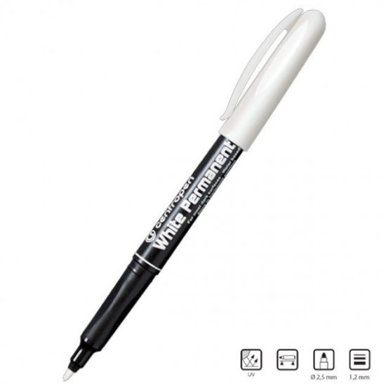 Set of permanent markers Centropen 1.2 mm 10 pcs White (2686) Set of permanent markers Centropen 1.2 mm 10 pcs White (2686)