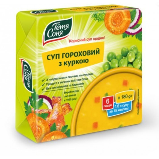 Суп гороховый с курицей Тетя Соня 180 г Суп гороховый с курицей Тетя Соня 180 г