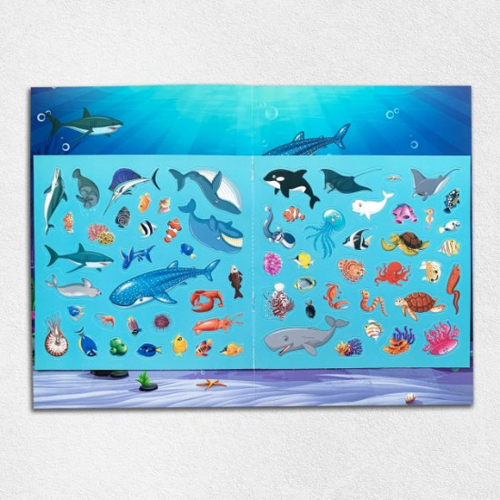 Reusable stickers. Marine life
