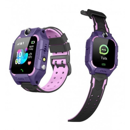  Детские смарт часы Smart Watch с Sim /LBS-трекер /Camera /SOS/ FlashLight purple