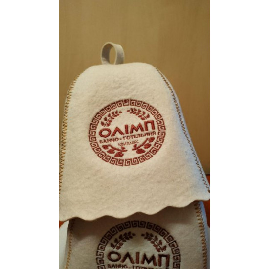 Bath cap Luxyart with your logo natural felt (PA-001) Bath cap Luxyart with your logo natural felt (PA-001)